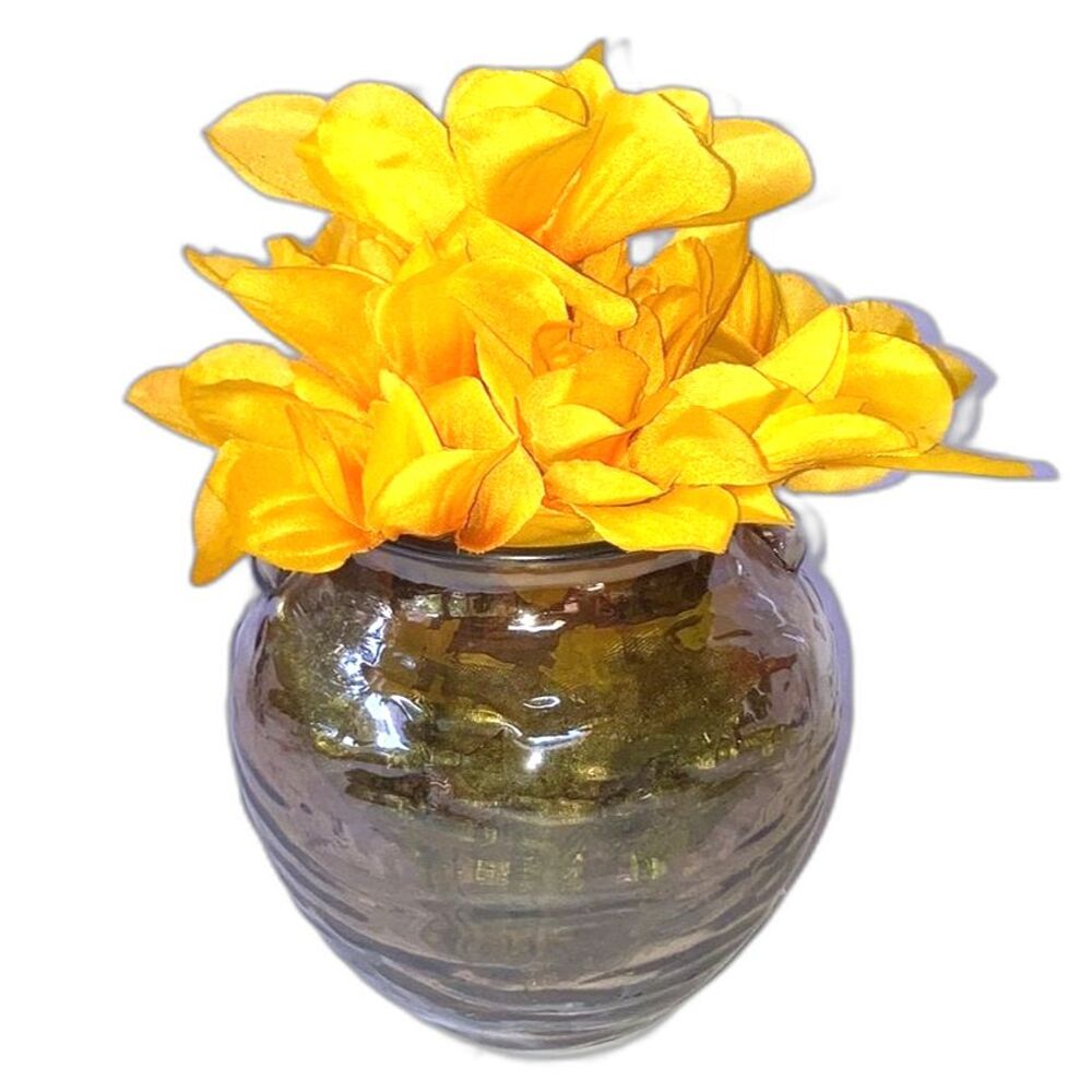 ANTHROPOLOGIE Capricio Art Glass Vase Candle holder With Small Handles